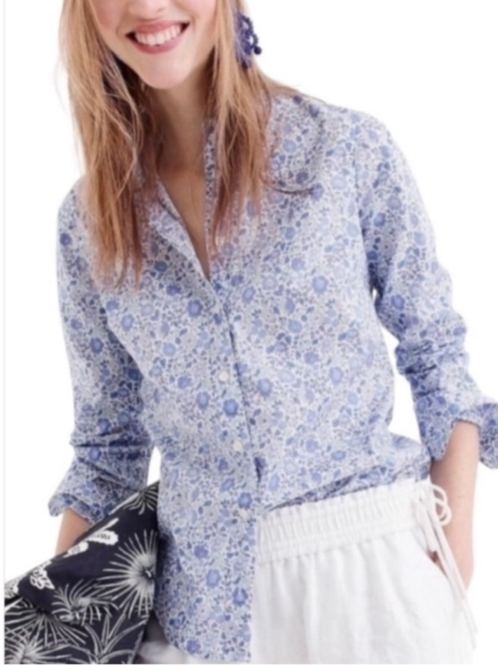 NWOT J. Crew Liberty Long Sleeve Floral Button Down Top Size 8 - Picture 16 of 16